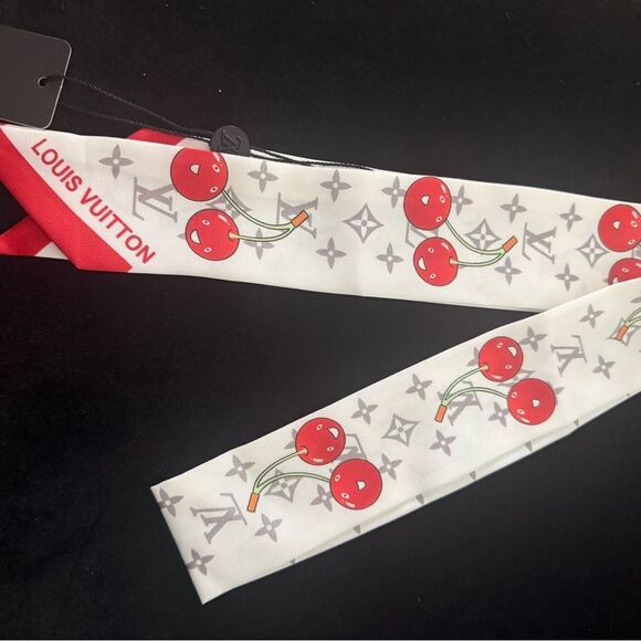 Brand new inspired Louis Vuitton Cherry Print twirly Scarf - Picture 2 of 5